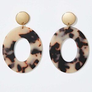 Tortoiseshell Print Ring Earrings